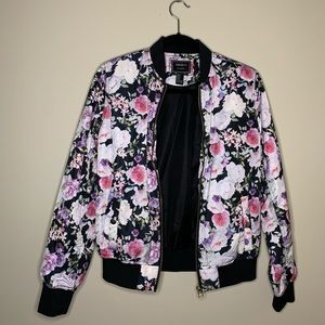 Forever 21 floral bomber style jacket